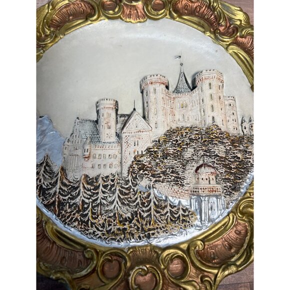 Vintage Hohenschwangau Castle (Germany) 3-D Souvenir Wall Décor Ceramic Plate # - Picture 2 of 6